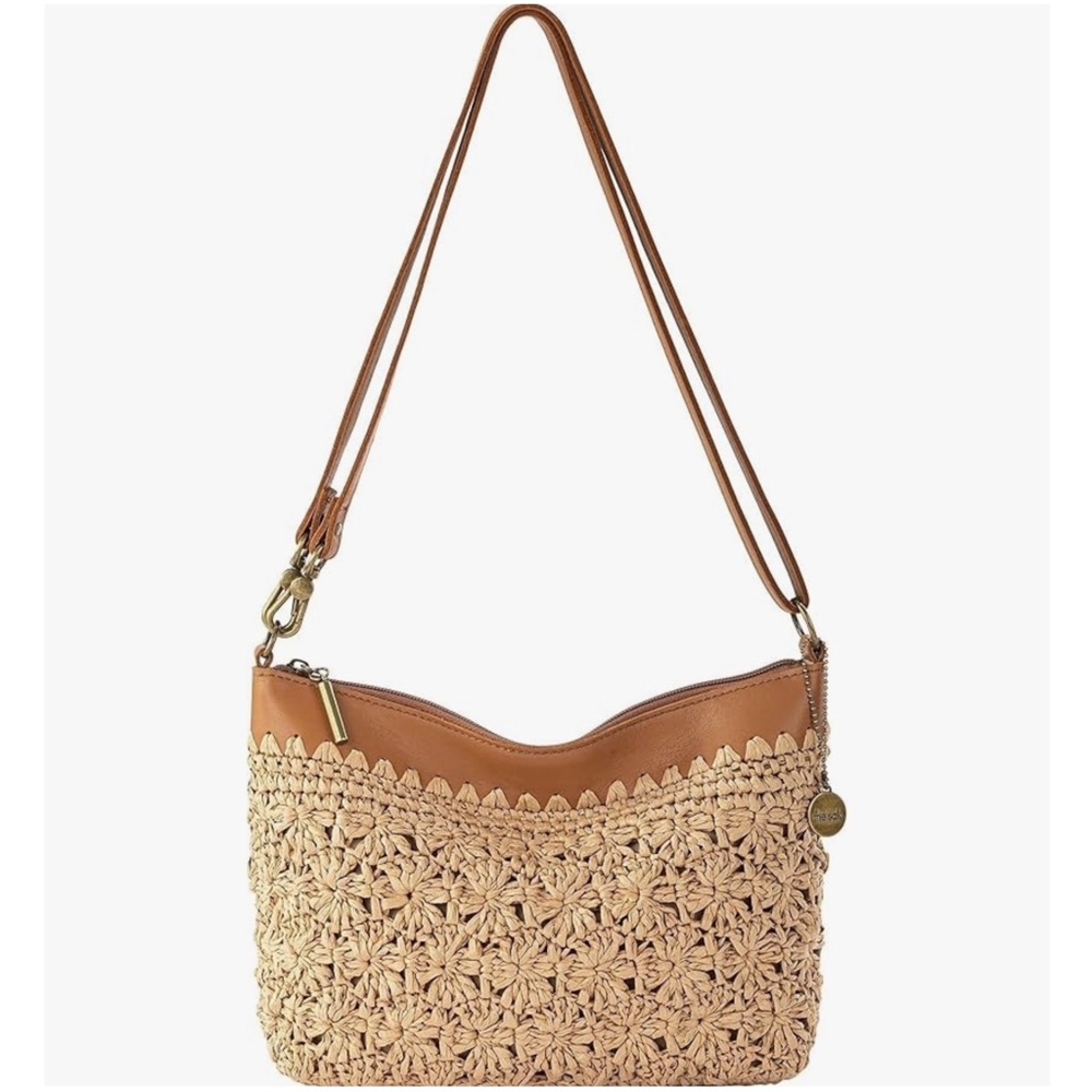 The Sak Tan and Brown Crochet Shoulder Bag 
new in packaging